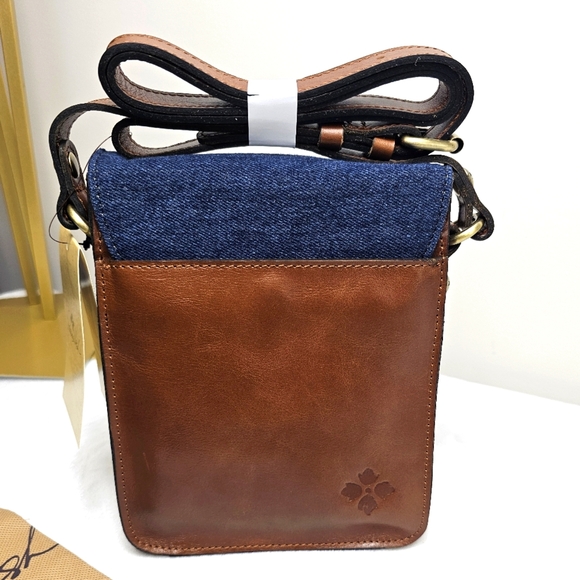 Patricia Nash Lari Denim & Leather Colorblock Crossbody Bag - Picture 6 of 11